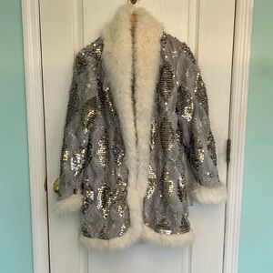 Band of the free, Beautiful, sequin faux fur jacket, size M